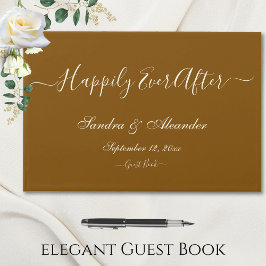 Elegant Modern Minimum Brown Bröllop Gästböcker