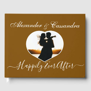 Elegant Modern Minimum Brown Bröllop Guest Bok