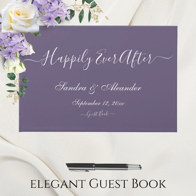 Elegant Modern Minimum Ivory Cream Bröllop Gästböcker (Skapare uppladdad)