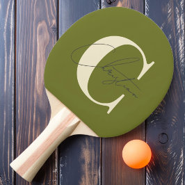 Elegant modern mitten av 1900-talet monogram söt o pingisracket