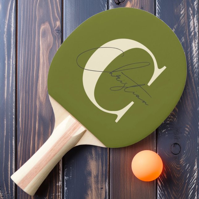 Elegant modern mitten av 1900-talet monogram söt o pingisracket (Skapare uppladdad)