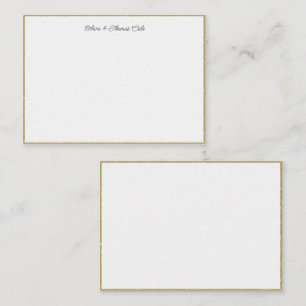 Elegant Modern Modern Guld Ram Bröllop par Anteckningskort