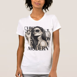 Elegant Modern Modeteckning Silhuett T Shirt