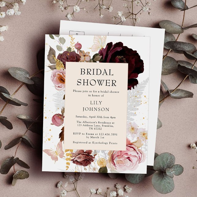 Elegant Modern Möhippa för  Rosa Guld Inbjudan Vykort (Skapare uppladdad)