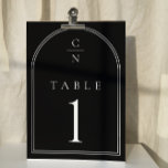 Elegant Modern Monogram Arch Bröllop Bordsnummer<br><div class="desc">Elegant Modern Monogram Arch Bröllop Bordsnummer</div>