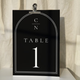 Elegant Modern Monogram Arch Bröllop Bordsnummer