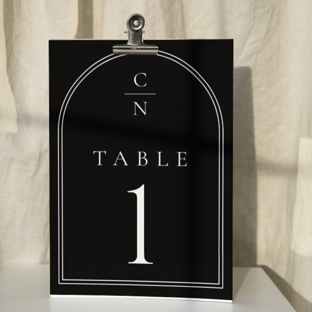 Elegant Modern Monogram Arch Bröllop Bordsnummer (Skapare uppladdad)