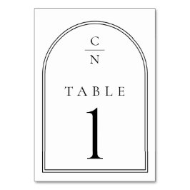 Elegant Modern Monogram Arch Bröllop Bordsnummer