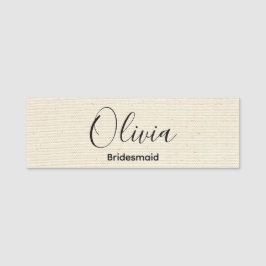 Elegant Modern Monogram Bröllop Bridesmaid Namnbricka