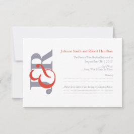 Elegant Modern Monogram-Bröllop OSA Kort