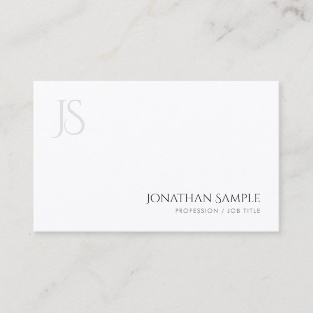 Elegant Modern monogram enkel designmall Visitkort (Framsida)