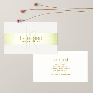 Elegant Modern Monogram Faux Grönt Foil Rand Visitkort