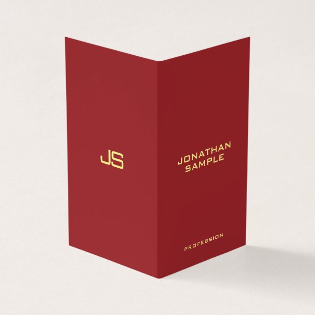 Elegant Modern Monogram - första Lodrät fetstil Visitkort (Utsida)