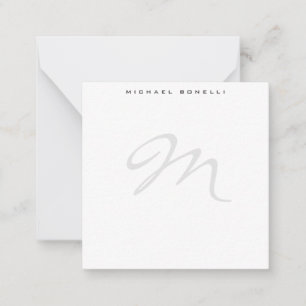 Elegant Modern Monogram - första utskrift av ditt Anteckningskort