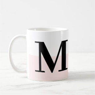 Elegant Modern Monogram ger Rosa Kaffe Mugg