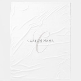 Elegant Modern Monogram | Grått & vit (redigerbart Fleecefilt
