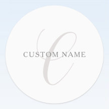 Elegant Modern Monogram | Grått & vit (redigerbart