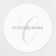 Elegant Modern Monogram | Grått & vit (redigerbart