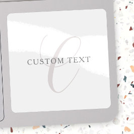 Elegant Modern Monogram | Grått & vit (redigerbart Klistermärken