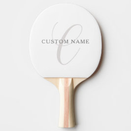Elegant Modern Monogram | Grått & vit (redigerbart Pingisracket