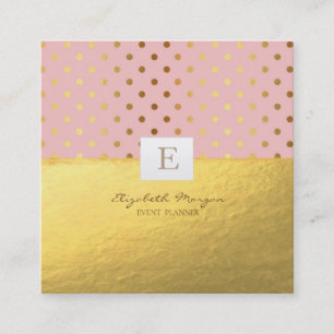 Elegant Modern Monogram Guld, Prickar Fyrkantigt Visitkort
