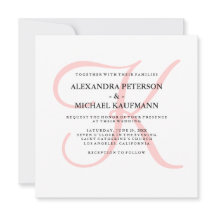 Elegant Modern Monogram i Rosa Bröllop