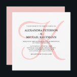 Elegant Modern Monogram i Rosa Bröllop Inbjudningar<br><div class="desc">De här bröllopsinbjudningarna i snyggten visningar ditt monogram i en stor,  modern färgad i ro-kvarts skugga på en vit bakgrund. Ett enkelt,  klassligt sätt att leta efter ditt moderna bröllop.</div>