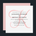 Elegant Modern Monogram i Rosa Bröllop Inbjudningar<br><div class="desc">De här bröllopsinbjudningarna i snyggten visningar ditt monogram i en stor,  modern färgad i ro-kvarts skugga på en vit bakgrund. Ett enkelt,  klassligt sätt att leta efter ditt moderna bröllop.</div>