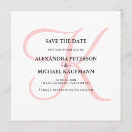 Elegant Modern Monogram i Rosa Spara datum Datumet