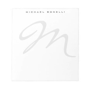 Elegant Modern Monogram Initial Bokstav Ditt Namn Anteckningsblock