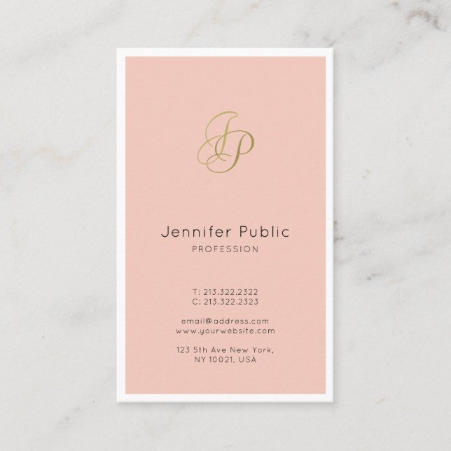Elegant Modern Monogram Initial Mall Template Anpa Visitkort (Framsida)