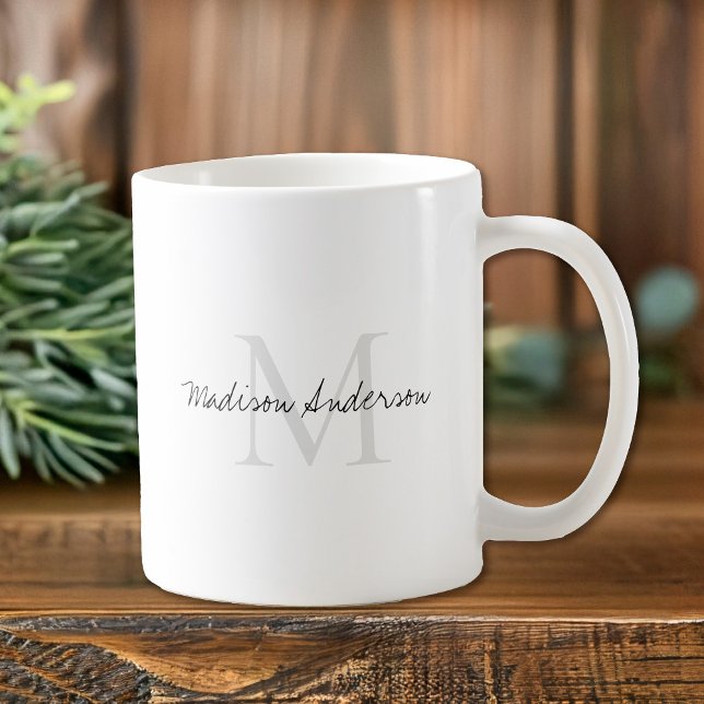 Elegant Modern Monogram Kaffemugg (Introducing the Monogram Coffee Mug - a personalized daily companion that transforms your morning)