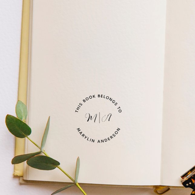 Elegant Modern Monogram Minimalistisk Anpassningsb Stämpel (Skapare uppladdad)