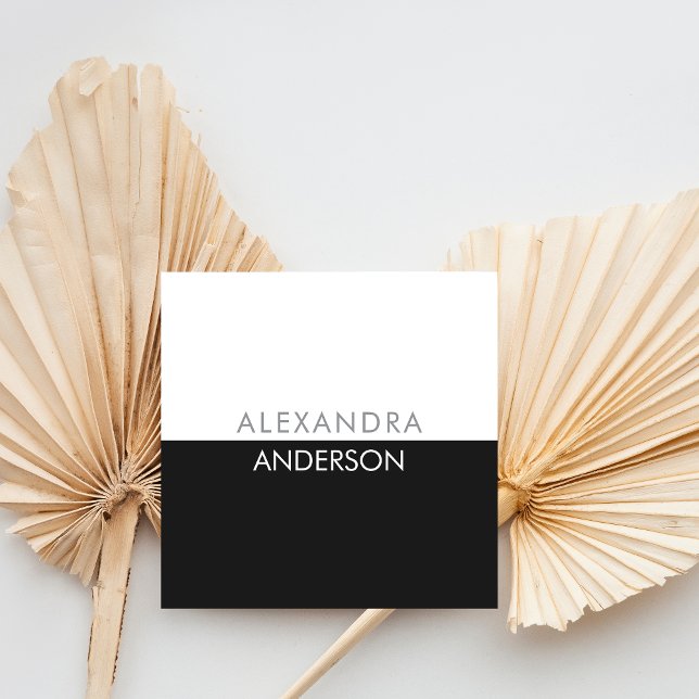 Elegant Modern Monogram - minimalt Fyrkantigt Visitkort (Elegant Modern Monogram Minimal Square Business Card)