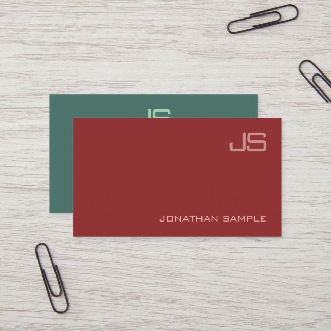 Elegant Modern Monogram Professionell Design Luxur Visitkort (Fram/Back In Situ)