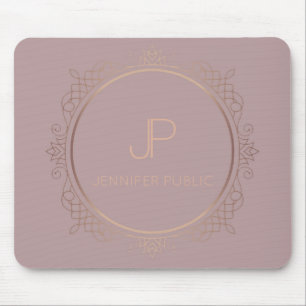 Elegant Modern Monogram Ro Guld Musmatta