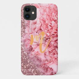 Elegant Modern monogram rosa Glitter Girly