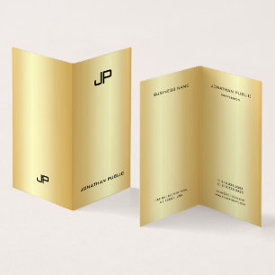 Elegant Modern Monogrammed Faux Guld Professionell Visitkort
