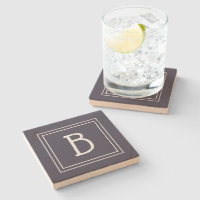 Elegant Modern Monogrammerad Mörkblå & Vit Initial