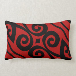 Elegant Modern Mönster Black och Red Lumbarkudde
