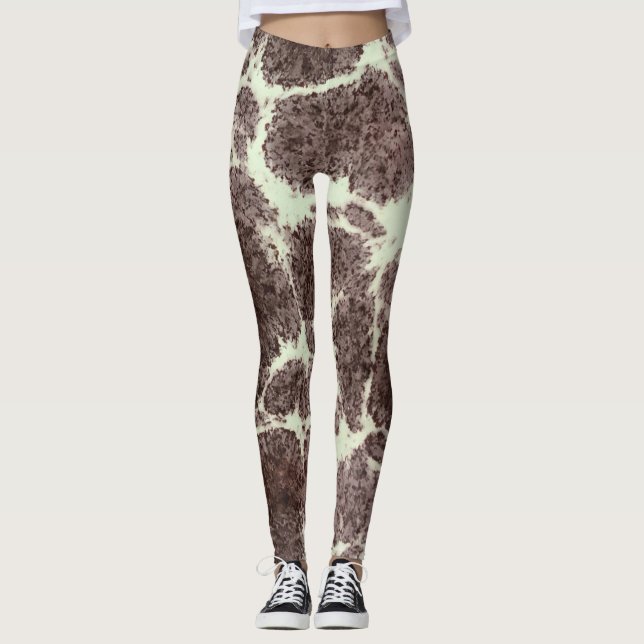 Elegant Modern Mönster Gemstone Tortoise Giraffe Leggings (Framsida)