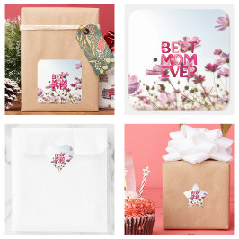 Elegant Modern Mor om Bästa Mamma någonsin Rosa Bl Fyrkantigt Klistermärke
