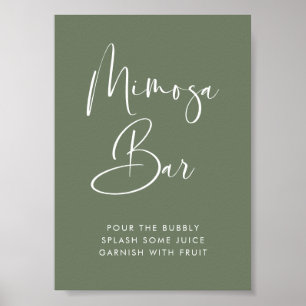 Elegant & Modern Mörk Sage Grönt Mimosa pub-tecken Poster