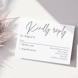 Elegant modern mörkgrå bröllops-RSVP-kort OSA Kort