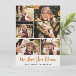 Elegant Modern Mors dag Grandma Photo Collage Julkort