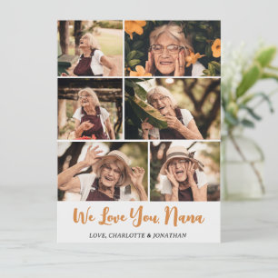 Elegant Modern Mors dag Grandma Photo Collage Julkort
