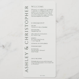 Elegant Modern Moss Grönt Bröllop Program