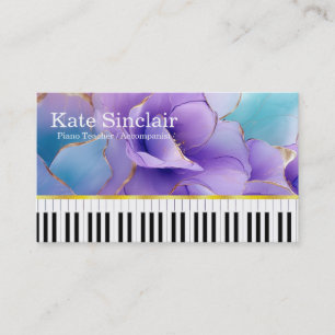 Elegant Modern Music Professionell Piano Teacher Visitkort