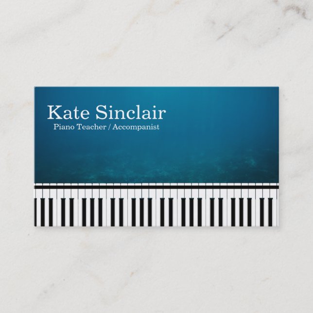 Elegant Modern Music Professionell Piano Teacher Visitkort (Framsida)
