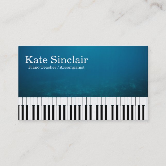 Elegant Modern Music Professionell Piano Teacher Visitkort (Framsida)